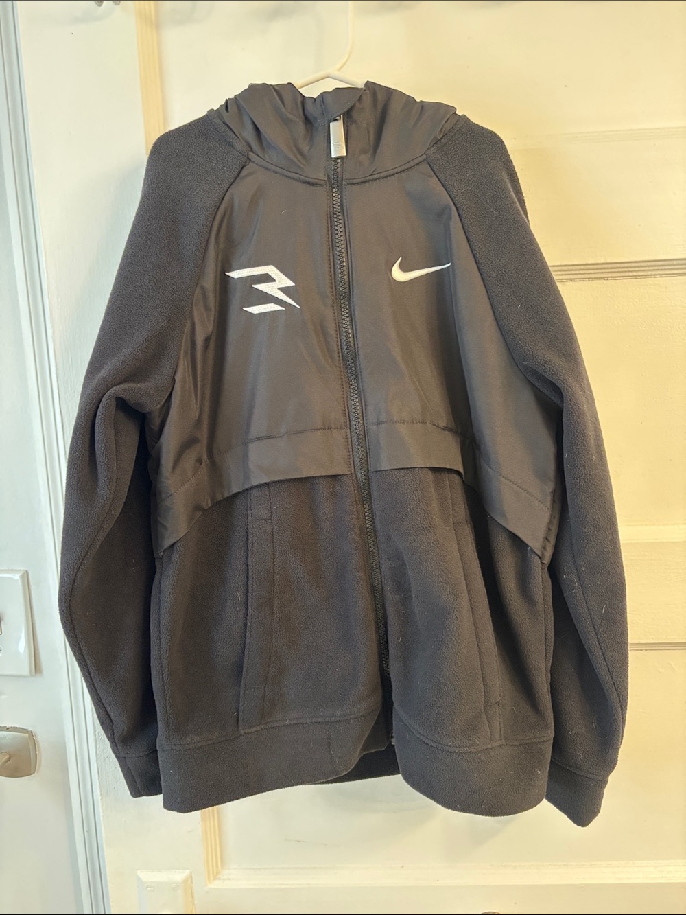 Nike Black Hooded Performance Jacket with White Logos